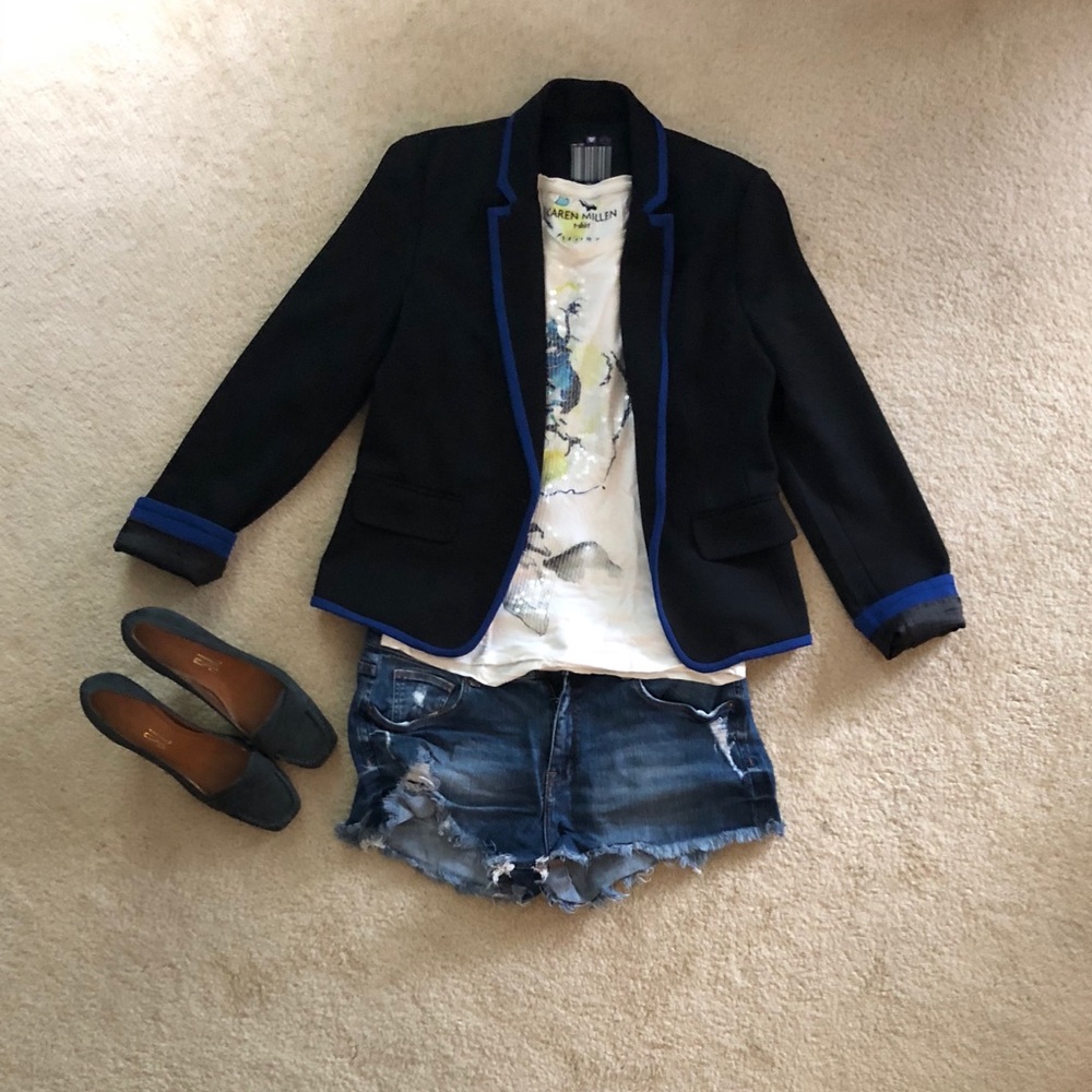 Black Jacket with blue details